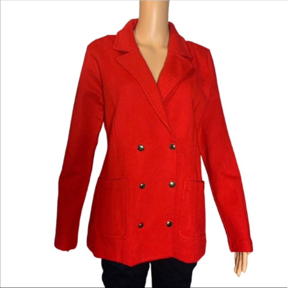 Baccini Red Knit Soft Blazer - Size Large